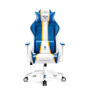 Ігрове крісло Diablo Chairs X-One 2.0 нормального розміру до 136 кг, біло-блакитна шкіра