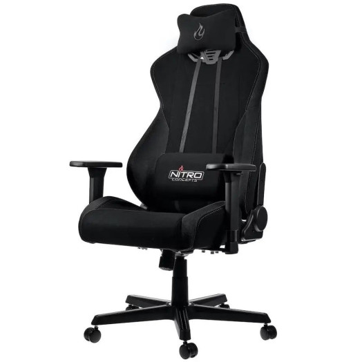 Ігрове крісло Nitro Concepts S300 Stealth Black до 135 кг, чорна тканина