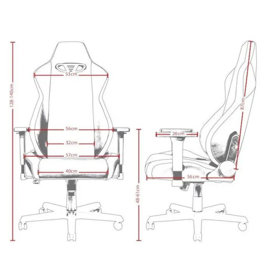 Ігрове крісло Nitro Concepts S300 Horizon Orange до 135 кг. Тканина чорно-помаранчева