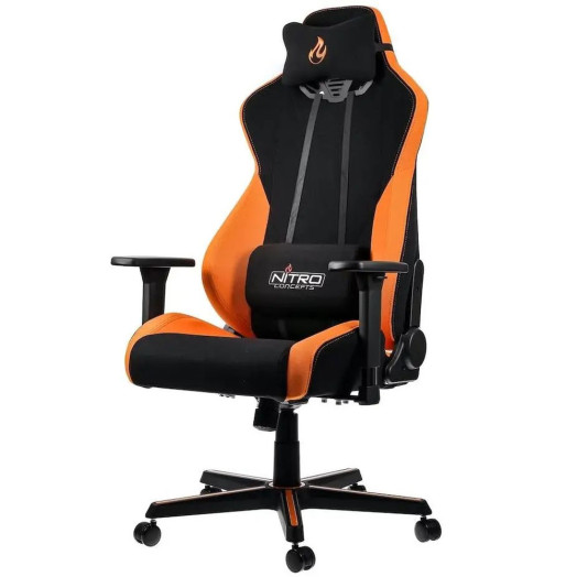 Ігрове крісло Nitro Concepts S300 Horizon Orange до 135 кг. Тканина чорно-помаранчева