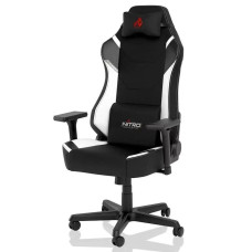 Ігрове крісло Nitro Concepts X1000 Radiant White до 135 кг, чорно-біла тканина