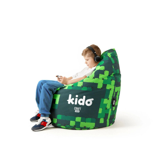 Стільці Diablo KIDO Дитячий пуф з тканини Craft Green