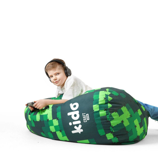 Стільці Diablo KIDO Дитячий пуф з тканини Craft Green