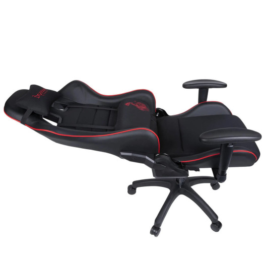 Ігрове крісло Konix Berserk до 120 кг з чорної та червоної екошкіри