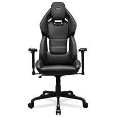 Ігрове крісло Cougar Hotrod Black до 136 кг з екошкіри чорного кольору