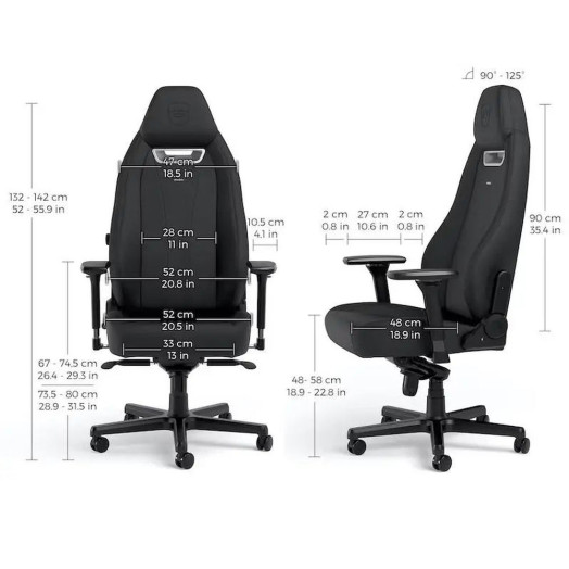 Ігрове крісло Noblechairs LEGEND Black Edition до 150 кг з екошкіри High Tech Black