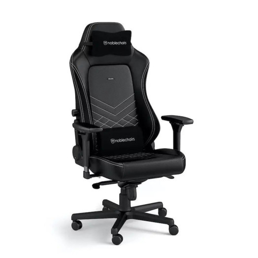 Noblechairs HERO Black Platinum White Gaming Chair до 150 кг ЕКО шкіра чорно-білий