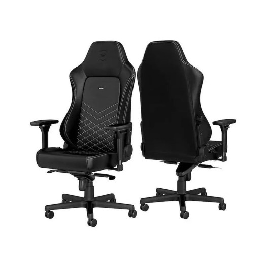 Noblechairs HERO Black Platinum White Gaming Chair до 150 кг ЕКО шкіра чорно-білий