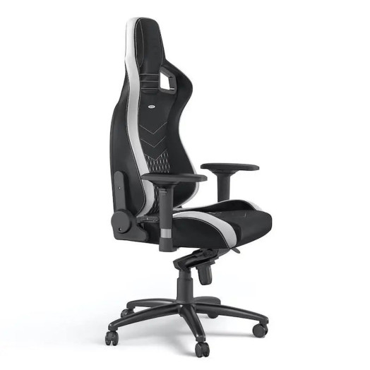 Ігрове крісло Noblechairs EPIC до 120 кг з натуральної шкіри чорно-білого кольору