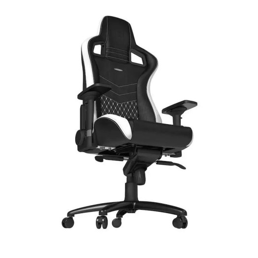 Ігрове крісло Noblechairs EPIC до 120 кг з натуральної шкіри чорно-білого кольору