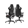 Ігрове крісло Noblechairs EPIC до 120 кг з натуральної шкіри чорно-білого кольору