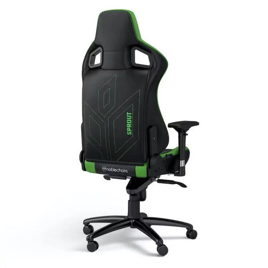 Ігрове крісло Noblechairs EPIC Sprout Edition до 120 кг з екошкіри чорно-зелений