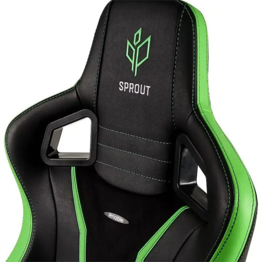 Ігрове крісло Noblechairs EPIC Sprout Edition до 120 кг з екошкіри чорно-зелений
