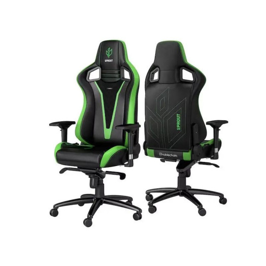Ігрове крісло Noblechairs EPIC Sprout Edition до 120 кг з екошкіри чорно-зелений