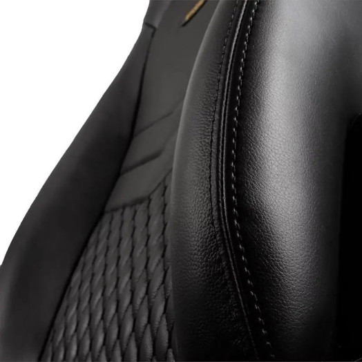 Ігрове крісло Noblechairs ICON до 150 кг з натуральної шкіри чорного кольору