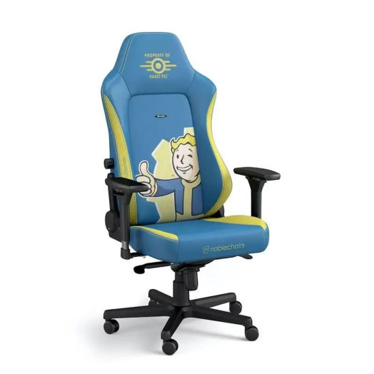 Ігрове крісло Noblechairs HERO Fallout Vault-Tec Edition до 150 кг ЕКО шкіра синьо-жовта