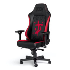 Ігрове крісло Noblechairs HERO DOOM Edition до 150 кг з екошкіри чорно-червоний
