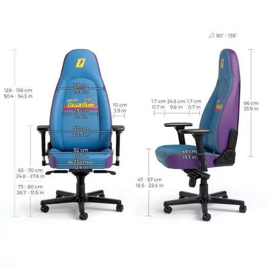 Ігрове крісло Noblechairs ICON Nuka-Cola Quantum Edition до 150 кг ЕКО шкіра синьо-фіолетове
