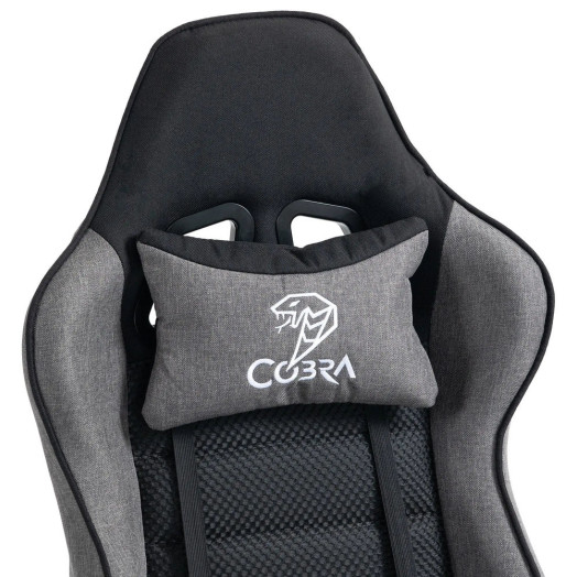 Ігрове крісло Cobra Rebel CR205 до 130 кг ЕКО-шкіра сіро-чорне