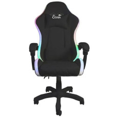 Ігрове крісло Cobra WS8152 до 120 кг з еко-шкірою RGB підсвічування Bluetooth колонки чорні