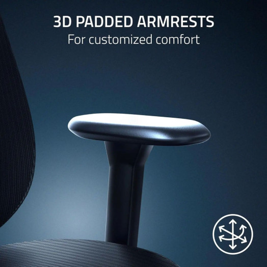 Ігрове крісло Razer Fujin до 136 кг, тканина чорного кольору