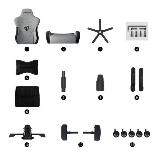 Anda Seat T-Pro 2 XL ігрове крісло до 200 кг тканина чорного кольору