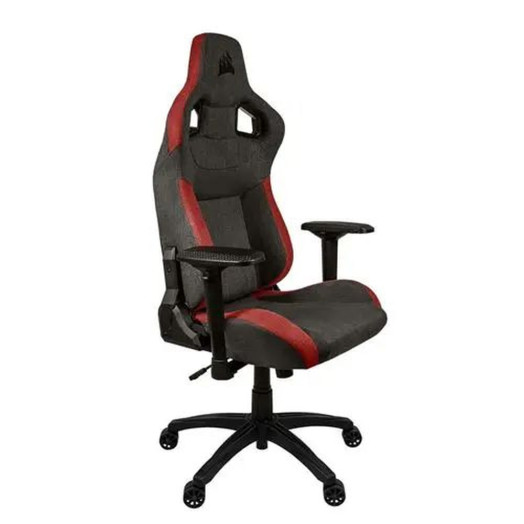 Ігрове крісло Corsair T3 Rush до 120 кг, тканина сіро-червоного кольору