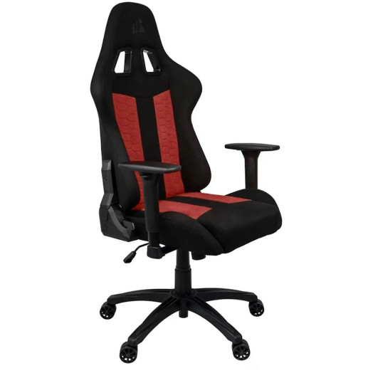 Тканинне ігрове крісло Corsair TC100 RELAXED до 120 кг Тканина сіро-червона