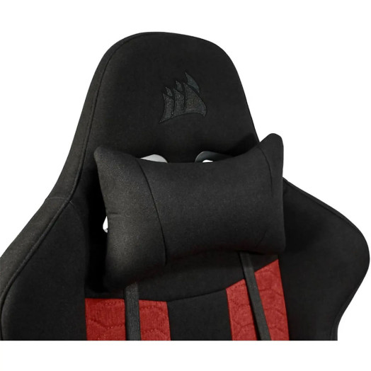 Тканинне ігрове крісло Corsair TC100 RELAXED до 120 кг Тканина сіро-червона