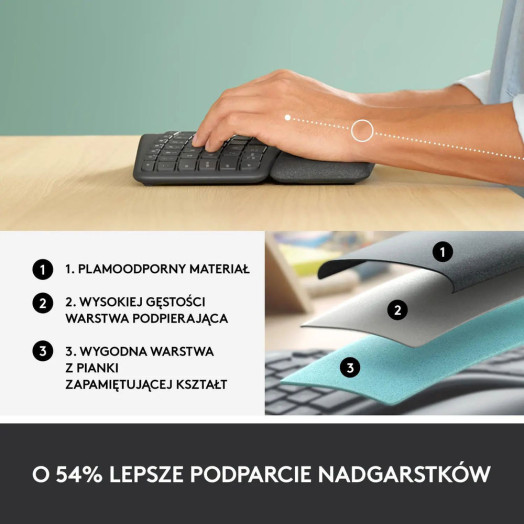 Мембранна клавіатура Logitech Ergo K860 Graphite