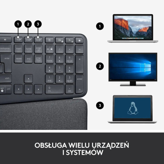 Мембранна клавіатура Logitech Ergo K860 Graphite