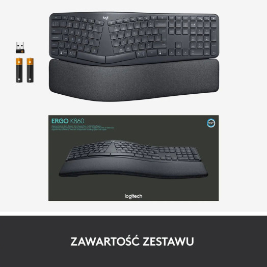Мембранна клавіатура Logitech Ergo K860 Graphite