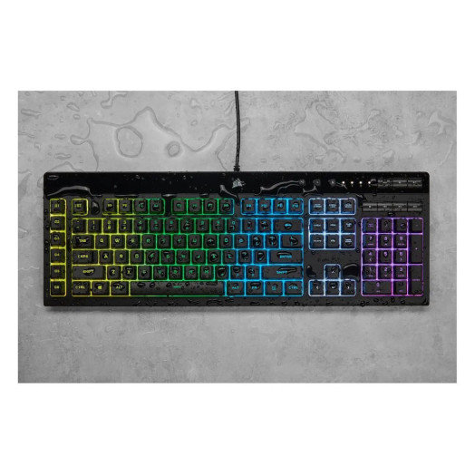 Чорна мембранна клавіатура Corsair K55 RGB Pro