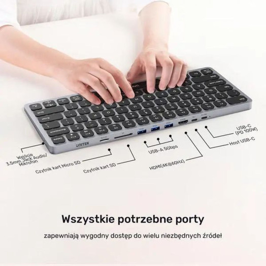 Мембранна клавіатура Unitek D1092A 9в1 сіра
