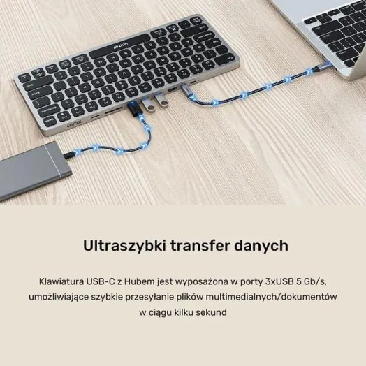 Мембранна клавіатура Unitek D1092A 9в1 сіра