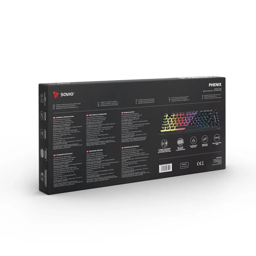 Механічна клавіатура Savio Phenix Gateron Red Pro Pudding Black
