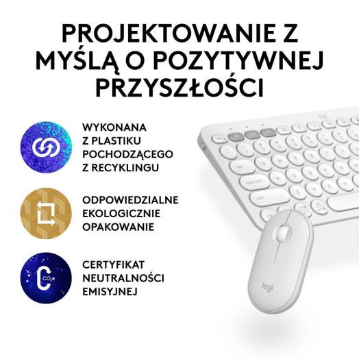 Комбінований набір Logitech Pebble 2 білий