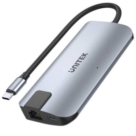 Док-станція Unitek D1028A, USB-C, 2x USB-A, HDMI, RJ45, PD 100 Вт
