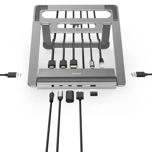 USB-концентратор Hama Connect2Office Stand 200139 сірий