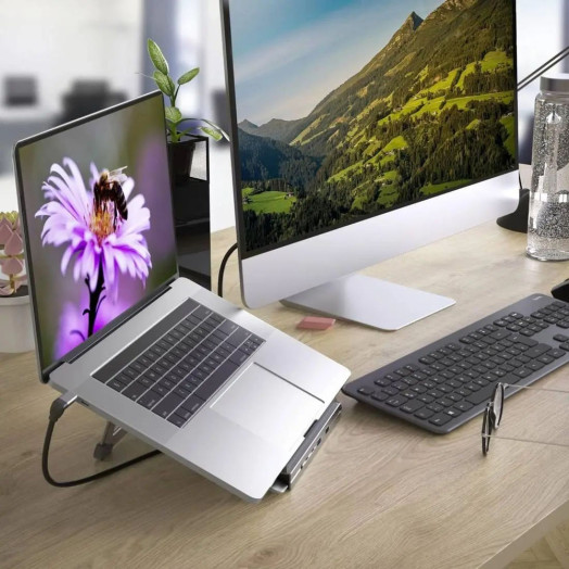 USB-концентратор Hama Connect2Office Stand 200139 сірий
