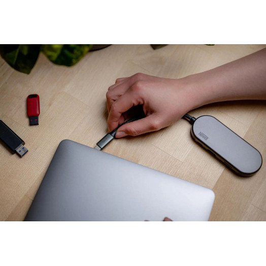 USB-концентратор Newell 7 в 1, сірий