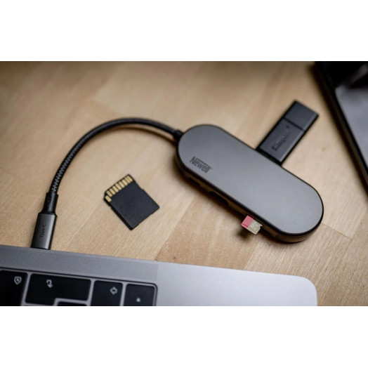 USB-концентратор Newell 7 в 1, сірий