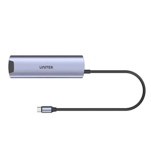 Концентратор USB Unitek H1112F USB-C PD100W RJ-45 5Gbps Grey