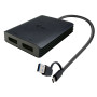 i-Tec CADUAL4KDP USB-A/USB-C Dual 4K/60Hz DisplayPort USB Hub Black