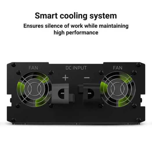 Перетворювач Green Cell INV12 12 В до 230 В 3000 Вт/6000 Вт, модифікована синусоїда