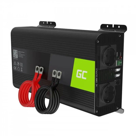 Green Cell PRO INVGC09 12 В до 230 В 1000 Вт/2000 Вт перетворювач чистої синусоїди