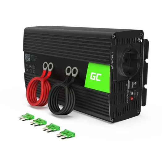 Green Cell INV18 Перетворювач 24 В на 230 В 1000 Вт/2000 Вт Чиста синусоїда