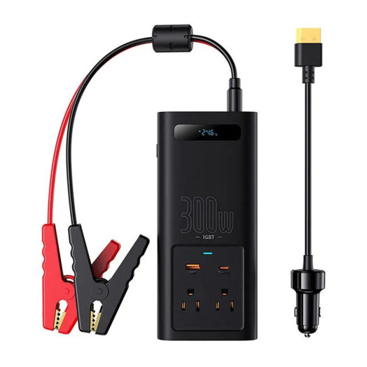 Перетворювач Baseus C00337600111-00, 300W, 24V, CN/EU Чорний