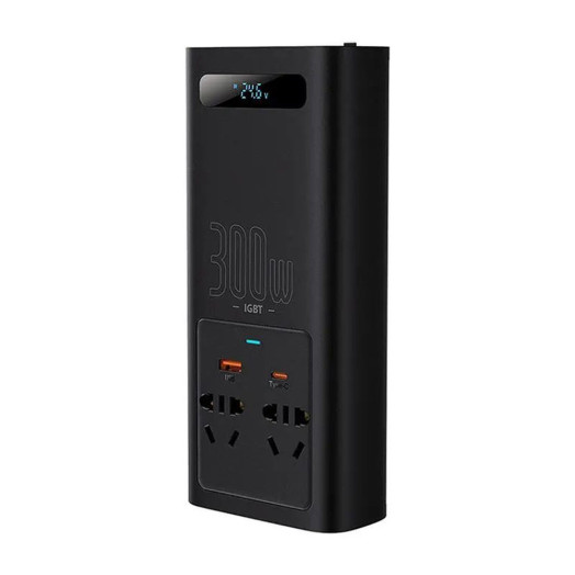 Перетворювач Baseus C00337600111-00, 300W, 24V, CN/EU Чорний