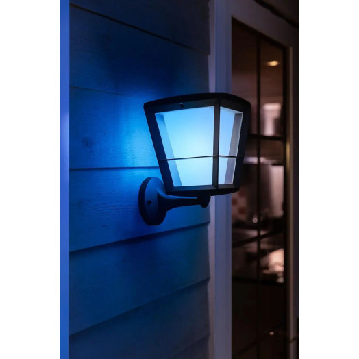 Настінний зовнішній світильник Philips Econic Hue чорний 17439/30/P7
